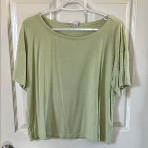 💋3/$10💋Old Navy Sleep Relaxed Ribbed Short Sleeve Lime Green Top Size Medium